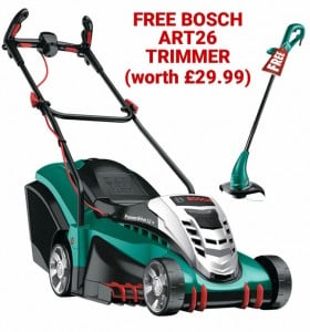 bosch rotak43li lawn-mower 2batteries