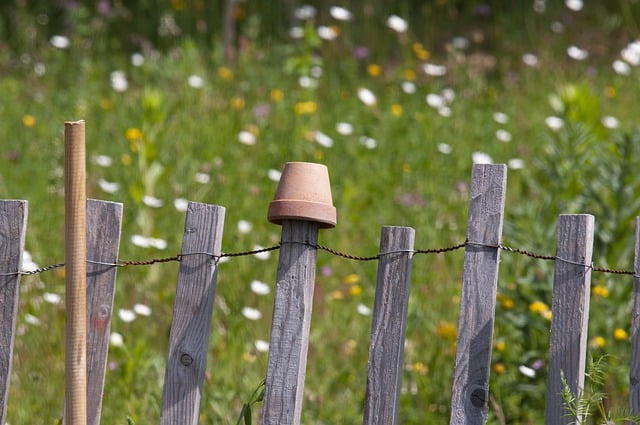 Clay Pot Picket Fence Cottage Garden  - David_Seifert / Pixabay
