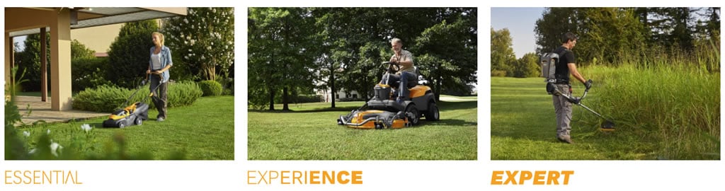 All about the new STIGA garden machinery ranges – Essential – Experience – Expert