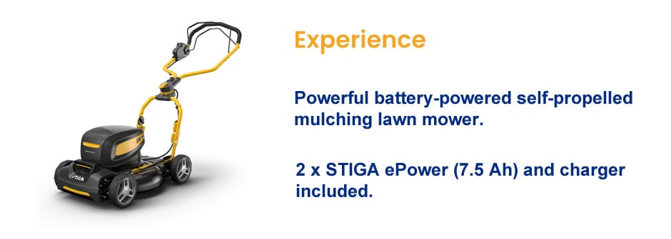 Multiclip 747e V Self-Propelled Cordless Mulching Lawn Mower KIT by STIGA