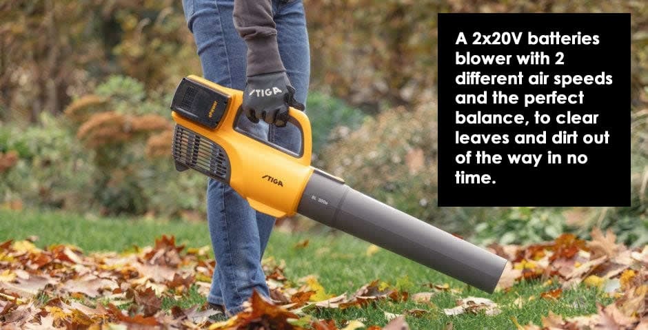 BL300e Cordless Blower Kit (Inc 2 x Batteries & Charger) by STIGA