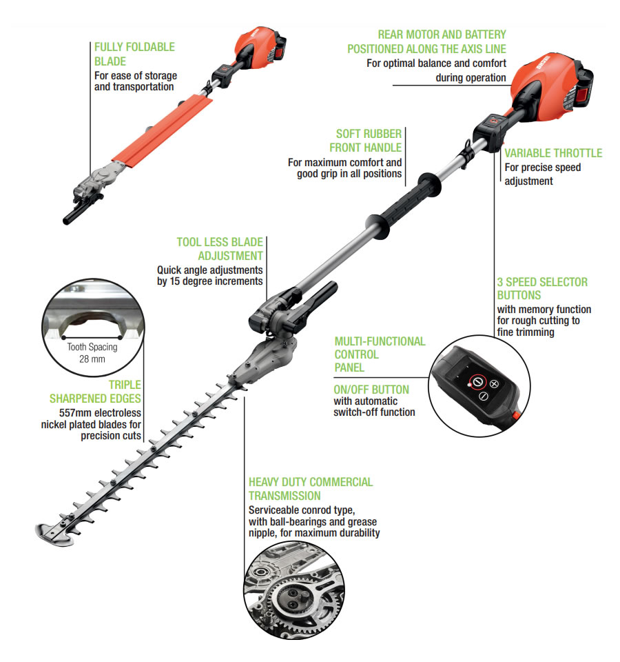 Echo DHCAS-2600HD 56v Short Reach Cordless Hedge Trimmer