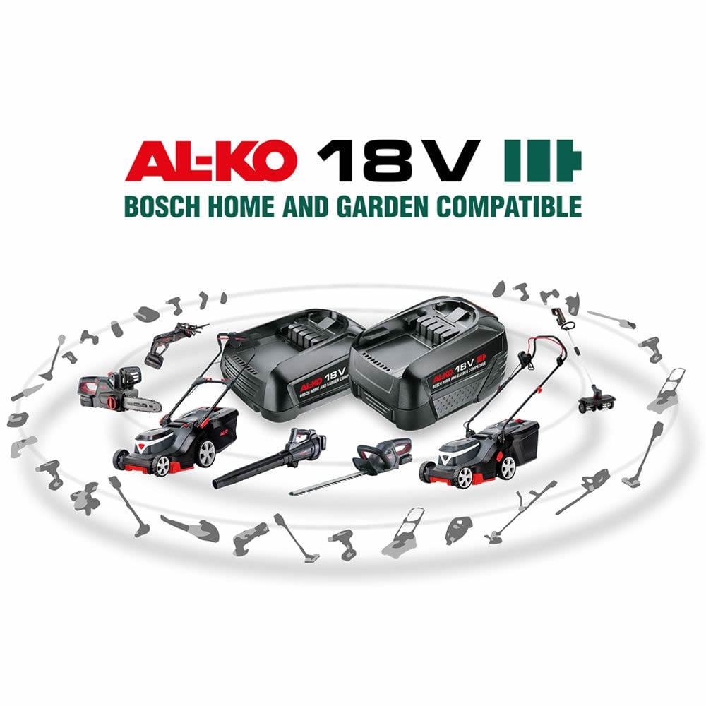 AL-KO Premium 382 Li R 18V  Cordless Push Rear Roller Lawn Mower (Inc 2 Batteries & Charger)
