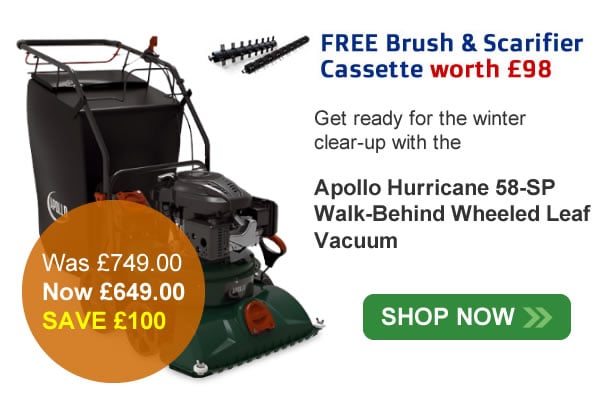 Apollo Hurricane 58-SP Walk-Behind Wheeled Leaf Vacuum banner