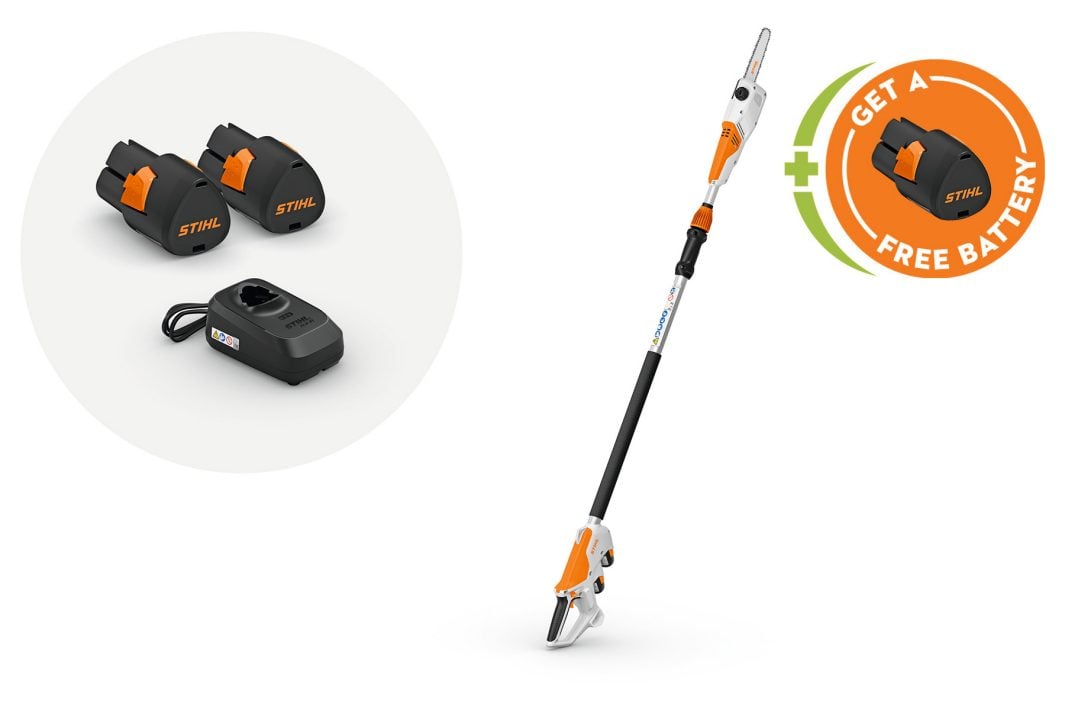 HTA 30 Cordless Pole Pruner Kit (Inc 2 x Batteries & Charger) by STIHL HTA 30 Cordless Pole Pruner Kit (Inc 2 x Batteries & Charger) by STIHL