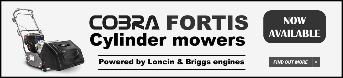 Cobra cylinder mowers available banner